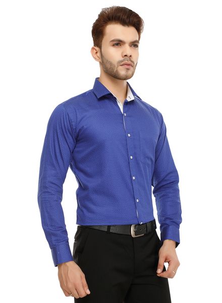 Shirts Cotton Club Wear Slim Fit Basic Collar Full Sleeve Printed La Scoot